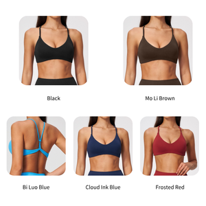NCLAGEN <span class=keywords><strong>Reggiseno</strong></span> <span class=keywords><strong>sportivo</strong></span> <span class=keywords><strong>senza</strong></span> <span class=keywords><strong>cuciture</strong></span> da donna, con spalline sottili, schiena a Y, antiurto, ad asciugatura rapida, traspirante, per yoga - Product Image 2