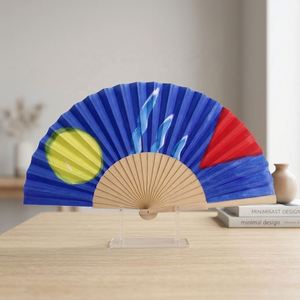 พัดมือแต่งงาน QM แบบกำหนดเอง พัดไม้คุณภาพสูง พิมพ์ลายพับได้ - Product Image 1