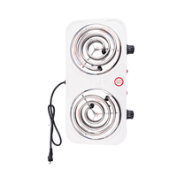 Plaque chauffante électrique portable double brûleur 2000W 110V avec élément chauffant à bobine intégré et contrôle de la température pour usage domestique