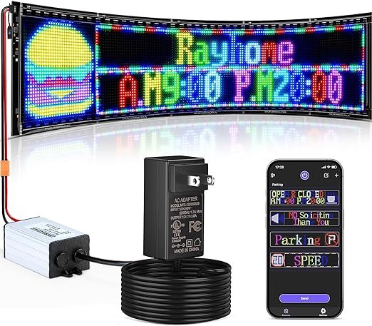 Indoor Flexible Led Display 1m Signs Programmable Text Led Matrix Panel Scrolling Messages Advertising Banner for Store Windows