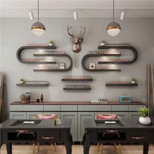 Présentoir de salon de manucure Vernis à ongles Tenture murale avec étagère lumineuse - Product Image 4