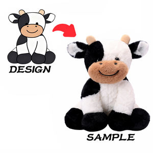 लड़कियों के लिए उच्च गुणवत्ता वाले कार्टून 9 इंच गाय से भरा हुआ जानवर नरम प्यारी गाय गुड़िया का निर्माण - Product Image 1