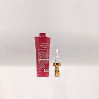 Emballage de produits de beauté en PET rond rouge de luxe de 500 ml, imprimé sur mesure, pour masques capillaires, shampooings et lotions - Flacon pompe