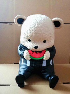 Fashion anime, Pirates GK, <b>Cute</b> pets series, Eating watermelon, Beppo <b>bear</b>, Large size, Scale model Model piece Decoration item - Product Image 5