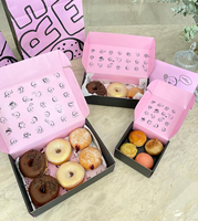 Vente en gros de brownie traiteur mignon nougat biscuits bonbons emballage petit beignet de noël boîte de nourriture à emporter