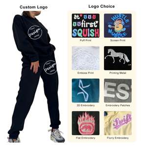 Logo personnalisé OEM, vêtements d'entraînement pour femmes, survêtement, ensembles de pantalons 2 pièces, survêtements, sweat-shirt et jogging pour femmes - Product Image 2