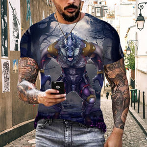 Camiseta estampada de manga corta para <span class=keywords><strong>hombre</strong></span>, camiseta de sublimación de gran tamaño Unisex con <span class=keywords><strong>Lobo</strong></span> Animal, ropa para <span class=keywords><strong>hombre</strong></span>, 3D vampiro, Verano - Product Image 6