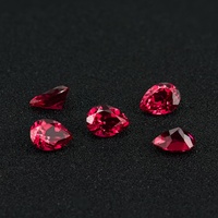 Rubis de laboratoire en vrac de couleur rouge magnifique, taille poire, clarté VVS1-VVS2, avec jeu de couleurs/effet de feu, évaluation tierce, 0,5-5 carats, vente en gros