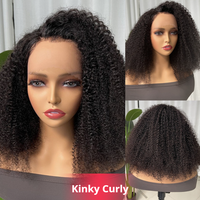 Peluca rizada vietnamita SDD doble ahogada cabello humano, peluca de cierre corto cabello humano Bob peluca con malla frontal, pelucas de cabello humano alineadas con cutícula