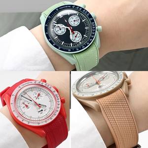 Bracelet de montre en silicone liquide souple incurvé de 20 mm pour <span class=keywords><strong>Omega</strong></span> Moonswatch - Product Image 5