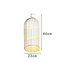 TIANXING Présentoir de nourriture pour buffet de décoration de mariage Support à dessert en or et en argent Support à gâteau pour cage à oiseaux à 3 niveaux