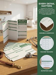 Tarjetas de registro de vacunación para cachorros, tarjetas de registro de vacunación para perros, hojas de registro de salud <span class=keywords><strong>canina</strong></span> plegables en tres partes, registro de salud <span class=keywords><strong>canina</strong></span> para vacunas, para criadores - Product Image 3