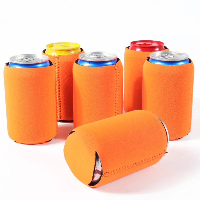 Portabotellas plegable de neopreno personalizado, soporte para bote, color naranja