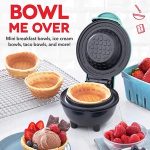 Waffle <b>Maker</b> 110V Electric Non Stick Cooking Surface For Breakfast <b>Ice</b> Cream Bowls Mini Waffle Cups - Product Image 1