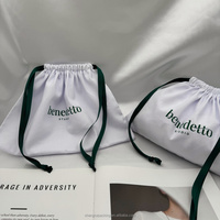 Tas Serut Katun Model Horizontal untuk Kemasan Dompet dan Tas, Aksesoris Rambut, Tas Penyimpanan Katun