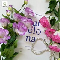 Fleur artificielle en soie Eustoma Lisianthus à 4 têtes de 90 cm pour la décoration de centre de table à la maison, pour mariage ou fête - Vente en gros
