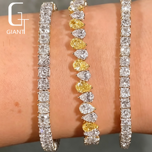 <span class=keywords><strong>Bracciale</strong></span> Tennis di Lusso in Oro Giallo 14k/16k/18k con Diamanti Coltivati in Laboratorio per Donna e Uomo - Regalo Festa della Mamma - Product Image 3