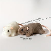 Peluche de rat réaliste ultra douce, blanche et grise, à longue queue, pour collectionneurs, cadeaux et décoration intérieure