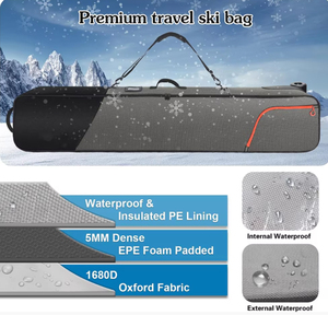 Fashionable Waterproof Ski Travel Bag with Wheels Padded <strong>Snowboard</strong> <strong>Backpack</strong> for Easy Transportation and Skiing - Product Image 2