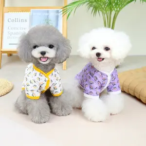 Pet Small Floral Cardigan Sweatshirt Autumn Winter Clothes Small Medium-sized Dog Cat Clothing Xxx Small Dog Clothes Winter