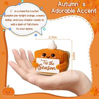 Mini fait à la main Crochet Positive tarte à la citrouille en peluche laine tricot Art déco automne Halloween Thanksgiving Ovrrame bureau à domicile intérieur