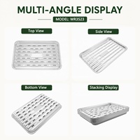 Barquette jetable en aluminium avec trou pour barbecue extérieur, matériau de qualité alimentaire, compatible flamme nue, écologique