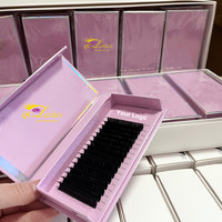 Extensions de cils Fluffy Easy Fan Plateaux de cils classiques noirs mats foncés Fournitures de cils en velours et cachemire