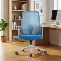 Chaise de bureau ergonomique à dossier haut en maille avec appui-tête 3D pour le travail et la salle d'attente