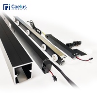 Caelus perfil de aluminio moderno semiautomático armario deslizante vidrio lujo partición pared puertas correderas abridor para Baño