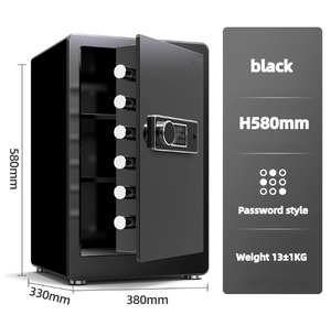 2025 nuevo H58cm reconocimiento biométrico electrónico de huellas dactilares caja de efectivo Hotel recepción banco caja de seguridad para dinero seguro - Product Image 5
