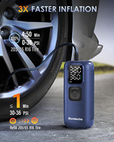 Compresseur d'air intelligent portable sans fil ABS pour pneus, gonflage 3 fois plus rapide, 160 PSI, avec lumière LED et affichage numérique pour voiture, camion, vélo