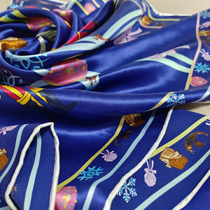 Haute qualité 22mm foulard en soie 90cm foulard carré soldats et danseurs histoire impression numérique Designer SilkScarf - Product Image 5