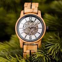 Luxuriöse Unisex-Holzuhr mit Individuellem Logo, Chronograph, Automatikwerk, 3BAR Wasserdicht, Business-Sport-Zifferblatt mit Datum und Wochentag