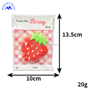 Biscotto decorato a forma di fragola con messaggio "<span class=keywords><strong>sei</strong></span> la bacca migliore", biscotto di San Valentino da 20g di biscotti dolci - Product Image 4