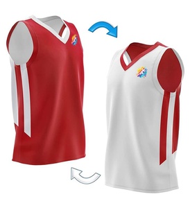 เสื้อบาสเก็ตบอลแบบกลับด้านได้ / เสื้อบาสเก็ตบอลผู้ชายแบบกลับด้านได้ รุ่น 2026 สีแดง / เสื้อบาสเก็ตบอลแบบสั่งทำ - Product Image 2