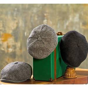 Berretto Vintage da Uomo con Visiera, Grigio Scuro, Classico per Tutte le Stagioni, Stile Newsboy - Product Image 2
