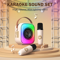 ONIKUMA L7-Juego de sonido inalámbrico portátil para mini karaoke, actualización de alto volumen, efecto de iluminación RGB, emparejamiento de Micrófono dual, altavoz BT