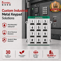 Teclado Numérico de Membrana Flexible a Prueba de Agua IP67 Personalizado para la Industria, Panel de Botones de PCB con Matriz Numérica 3*4 en Relieve de Acero Inoxidable