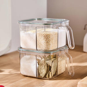 Clear Airtight <b>Spice</b> <b>Jar</b> With Clip Lid M Size For Solid Seasonings Kitchen <b>Storage</b> Container - Product Image 1
