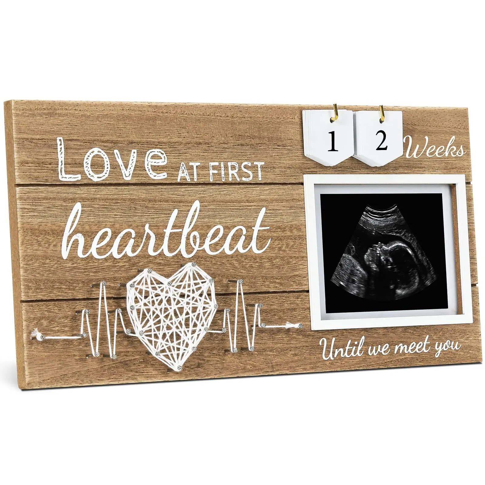 カスタムの新しい妊娠の発表クリエイティブな家の装飾赤ちゃんの超音波画像妊娠中の母親のギフト木製フォトフレーム