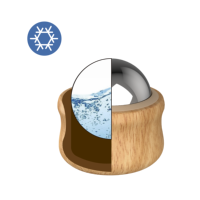 Rouleau de massage corporel rafraîchissant en acier inoxydable, ABS et bois, outil de beauté, logo personnalisé, soin de la peau, rouleau de massage glacé