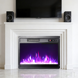 مدفأة كهربائية ديكورية بتأثير الحجر الكريستالي مع لهب LED اصطناعي، مقاس 18 و23 بوصة - Product Image 1