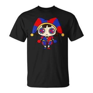 Camiseta de disfraz de chica de circo, negra, unisex, para adultos, cuello redondo, manga corta, impresión digital, actividades promocionales - Product Image 1