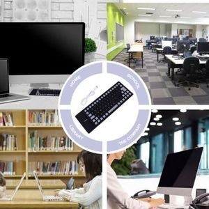 <span class=keywords><strong>Teclado</strong></span> USB <span class=keywords><strong>Enrollable</strong></span> de Silicona OEM ODM, <span class=keywords><strong>Teclado</strong></span> Portátil Negro Resistente al Agua con 85 Teclas, Diseño Flexible y Silencioso - Product Image 4