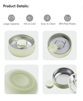 Bol à salade portable en gros avec couvercle magnétique, récipient à sauce, double joint sous vide, en acier inoxydable, sans BPA, boîte à lunch anti-fuite