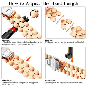 Compatibile con <span class=keywords><strong>Apple</strong></span> <span class=keywords><strong>Watch</strong></span> band da donna in metallo in acciaio inossidabile elegante cinturino IWatch serie 11 10 9 8 7 6 5 4 3 2 1 <span class=keywords><strong>SE</strong></span> Ultra - Product Image 4