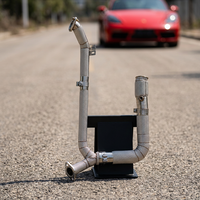 Sistem Knalpot Downpipe Katalitik Aliran Tinggi SD untuk Porsche 718 Boxster Cayman 2.0T/2.5T 2016-2026 Tuning Knalpot Dengan Pelindung Panas
