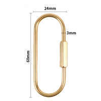 Mousqueton porte-clés en laiton avec verrouillage à vis, support durable pour clés, accessoires de porte-clés, boucle à filetage tout cuivre