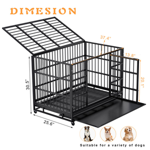 <strong>Dog</strong> Fence <strong>Cage</strong> with Lockable <strong>Wheels</strong> Wholesale Indoor Heavy Duty <strong>Metal</strong> Xxxl <strong>Dog</strong> Crate for Large <strong>Dogs</strong> - Product Image 2