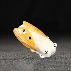 Ocarina en céramique à 6 trous en forme de cigale, style insecte mignon, instrument de musique pour enfants débutants, jouet pendentif, plusieurs couleurs - Product Image 5